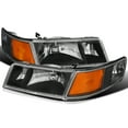 thumbnail image 1 of Spec-D Tuning Black Housing Clear Lens Headlights + Corner Lights Compatible with 1998-2002 Mercury Grand Marquis L+R Pair Head Light Lamp Assembly, 1 of 6