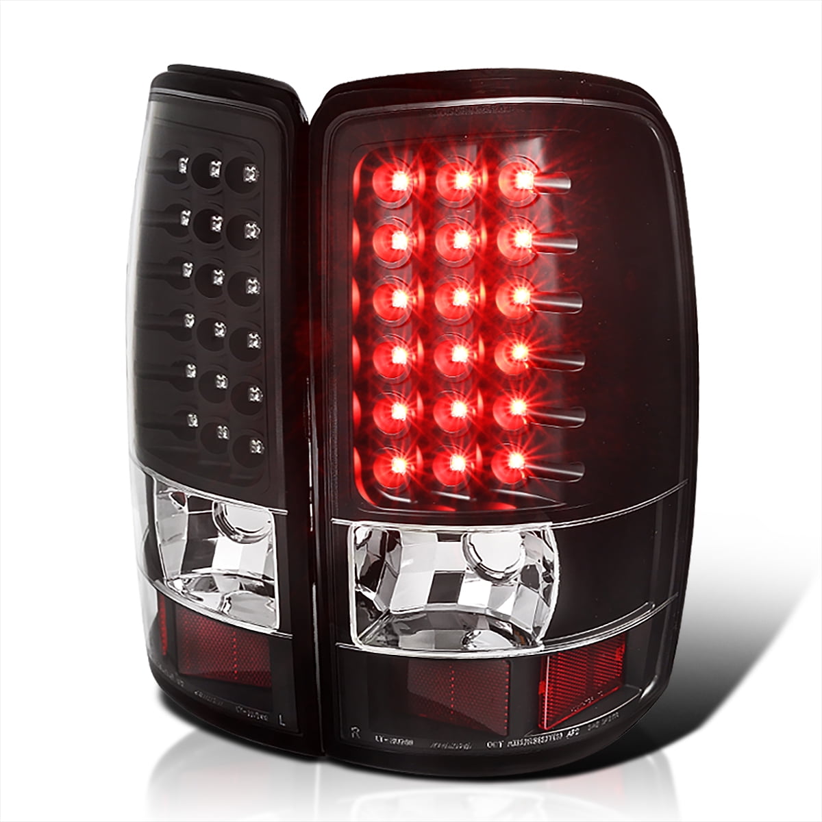 Spec-D Tuning Black Housing Clear Lens LED Tail Lights Compatible with ...