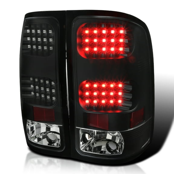 Spec-D Tuning Black Housing Clear Lens LED Tail Lights Compatible with 2007-2013 GMC Sierra 1500, 2007-2014 GMC Sierra 2500HD/3500HD, Left + Right Pair Assembly