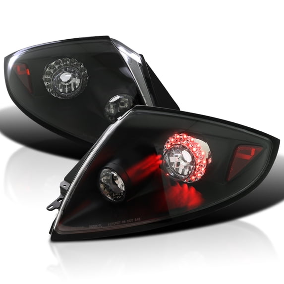 Spec-D Tuning Black Housing Clear Lens LED Tail Lights Compatible with 2006-2011 Mitsubishi Eclipse, Left + Right Pair Assembly