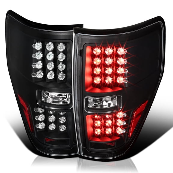 Spec-D Tuning Black Housing Clear Lens LED Tail Lights Compatible with 2009-2014 Ford F-150, Left + Right Pair Assembly