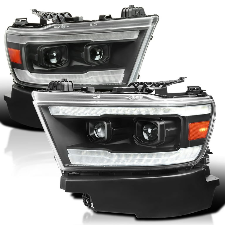  Spec-D Tuning Strip LED Signal Black Projector Headlights  Compatible with 2008-2011 Mercedes Benz W204 C-Class, Left + Right Pair  Headlamps Assembly : Automotive