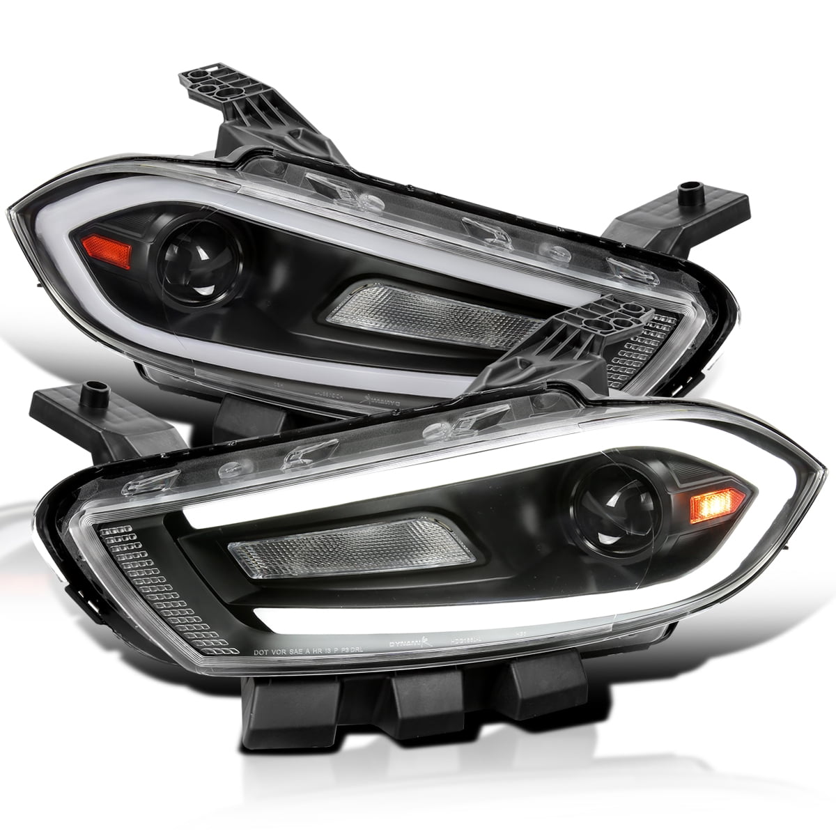 Spec-D Tuning Black Housing Clear Lens Projector Headlights w ...