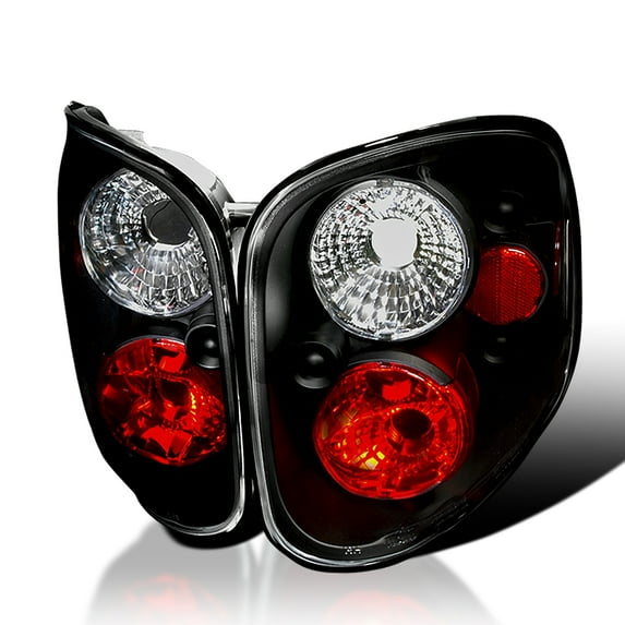 Spec-D Tuning Black Housing Clear Lens Tail Lights Compatible with 1997-2003 Ford F-150 Flareside, 2004 Ford F-150 Heritage Flareside, Left + Right Pair Assembly