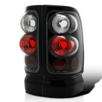 Spec-D Tuning Black Housing Clear Lens Tail Lights Compatible with 1994-2001 Dodge Ram 1500/2500/3500, Left   Right Pair Assembly