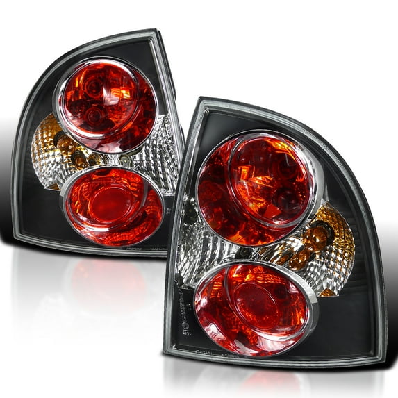 Spec-D Tuning Black Housing Clear Lens Tail Lights Compatible with 2001-2005 VW Passat 4Dr Sedan, Left + Right Pair Assembly