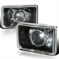 Spec-D Tuning Black Housing Clear lens Projector Headlights Compatible with Car Equipped with 4"x6" Headlights., Left Right Pair Headlamps Assembly