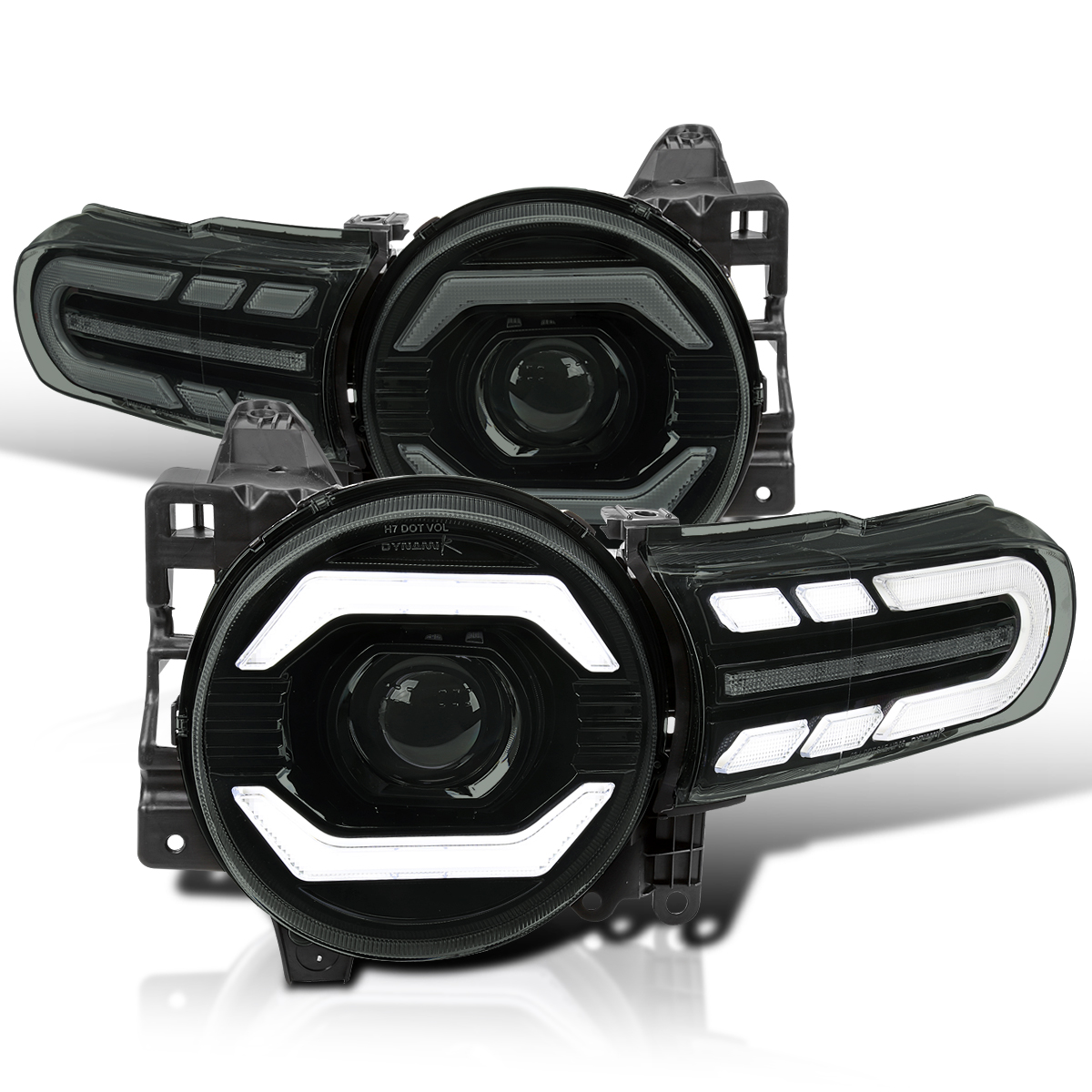 SpecD Tuning Black Housing Smoke Lens Projector Headlights with LED
