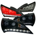 thumbnail image 1 of Spec-D Tuning Black Housing Smoke Lens Projector Headlights R8 Style LED + Smoke Lens Sequential LED Bar Tail Lights Compatible with 2010-2012 Hyundai Genesis Left + Right Pair Headlamps Assembly, 1 of 7