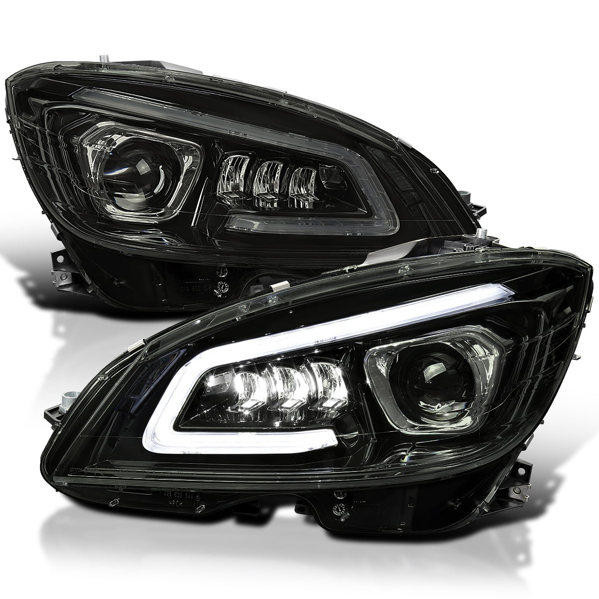 SpecD Tuning Black Housing Smoke Lens Projector Headlights with