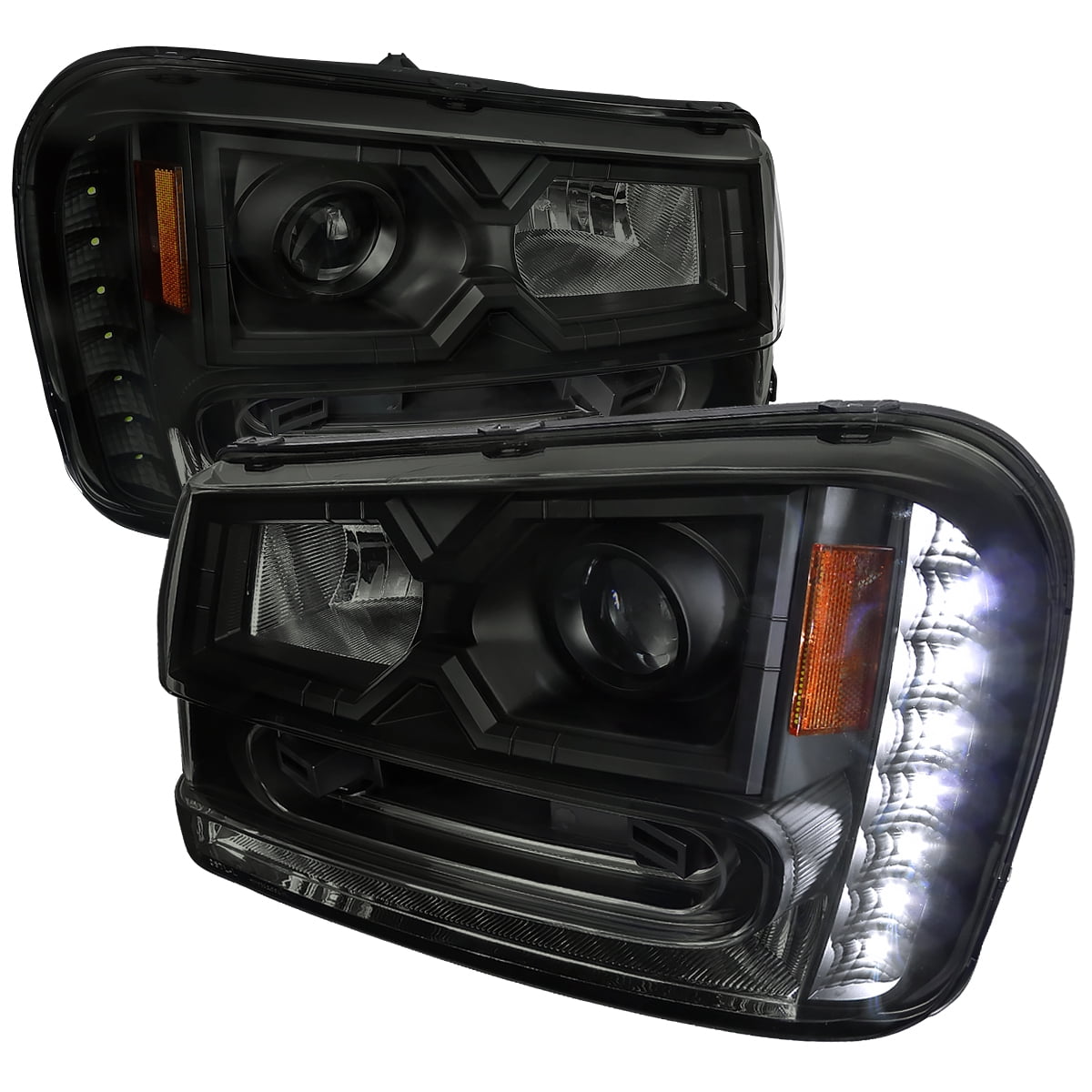 SpecD Tuning Black Housing Smoke Lens Projector Headlights w/ LED