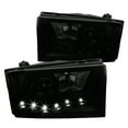 thumbnail image 1 of Spec-D Tuning Black Housing Smoke Lens Projector Headlights w/LED for 1999-2004 Ford F250 F350 Head Light Assembly Left + Right Pair, 1 of 7