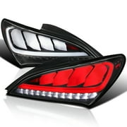 Spec-D ضبط أسود LED بار أضواء الذيل متسلسلة متوافق مع 2010-2016 هيونداي جينيسيس 2 Dr كوبيه، يسار + يمين زوج الجمعية