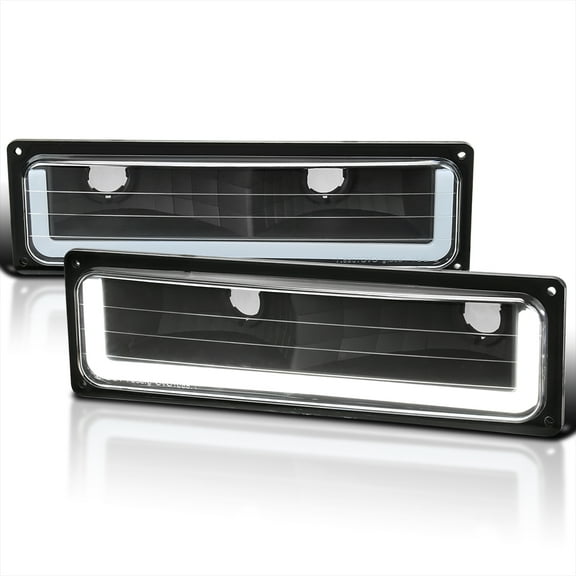 Spec-D Tuning Black LED Bumper Lights Signal Lamps Compatible with 1988-1999 GMC C/K Chevy C10 1500 2500