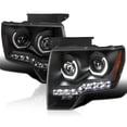 thumbnail image 1 of Spec-D Tuning Black LED Dual U-Halo Rims Projector Headlights Compatible with 2009-2014 Ford F150, Left + Right Pair Headlamps Assembly, 1 of 7