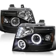 thumbnail image 1 of Spec-D Tuning Black LED Halo Projector Headlights Compatible with 2007-2014 Chevy Avalanche, Tahoe, Suburban 1500 2500, Left + Right Pair Headlamps Assembly, 1 of 6