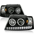 thumbnail image 1 of Spec-D Tuning Black LED Halo Projector Headlights Compatible with 2002-2005 Ford Explorer, Left + Right Pair Headlamps Assembly, 1 of 7
