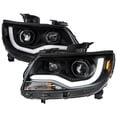 thumbnail image 1 of Spec-D Tuning Black LED Light Bar Projector Headlights Compatible with 2015-2022 Chevy Colorado, Left + Right Pair Headlamps Assembly, 1 of 5