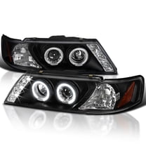 Spec-D Tuning Black LED Projector Headlights Compatible with 1995-1999 Nissan Sentra, 1995-1999 Nissan 200SX, Left Right Pair Headlamps Assembly