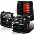 thumbnail image 1 of Spec-D Tuning Black LED Projector Headlights + Tail Lights LED Brake Lamps Compatible with 2007-2014 Yukon Left + Right Pair Headlamps Assembly, 1 of 7