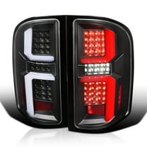 Spec-D Tuning Black LED Tail Lights w/ White LED Light Bars Compatible with 2007-2013 Chevy Silverado 1500/2500HD/3500HD, Left Right Pair Assembly