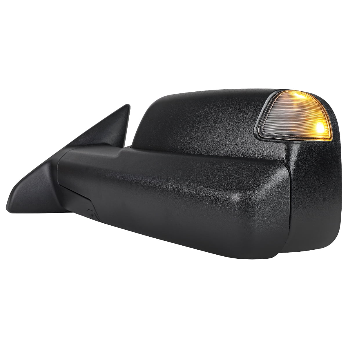 Spec-D Tuning Black Left Driver Side Power Heated Manual Fold Tow Mirror w/ Puddle Light + Blind Spot Compatible with 2019-2022 Ram 2500 3500