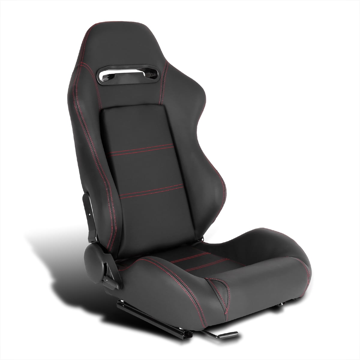 Sport seat 'Classic II ' - Black Synthetic Leather + Suede + Grey stitching - Right-side reclinable back-rest - incl. slides main image 1