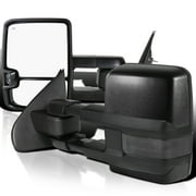 Spec-D Tuning Black Power Folding Heated Smoke LED Signal Tow Mirrors Compatible with 2014-2018 Chevy Silverado