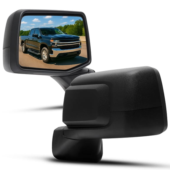 Spec-D Tuning Black Power Heated Side Mirrors w/ Ambient Temperature Sensor Compatible with 2019-2025 Chevy Silverado 1500, Left + Right Pair Assembly