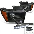 thumbnail image 1 of Spec-D Tuning Black Projector Headlights + 8- SMD Bumper LED Fog Lamp Compatible with Ford F150 Left + Right Pair Headlamps Assembly, 1 of 2