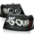 thumbnail image 1 of Spec-D Tuning Black LED Dual Halo Projector Headlights Compatible with 1999-2004 Jeep Grand Cherokee, Left + Right Pair Headlamps Assembly, 1 of 5