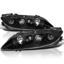 Spec-D Tuning Black Projector Headlights Compatible with 2003-2005 Mazda 6, Left   Right Pair Headlamps Assembly