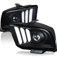 thumbnail image 1 of Spec-D Tuning Black Projector Headlights Compatible with 2005-2009 Ford Mustang, Left + Right Pair Headlamps Assembly, 1 of 7