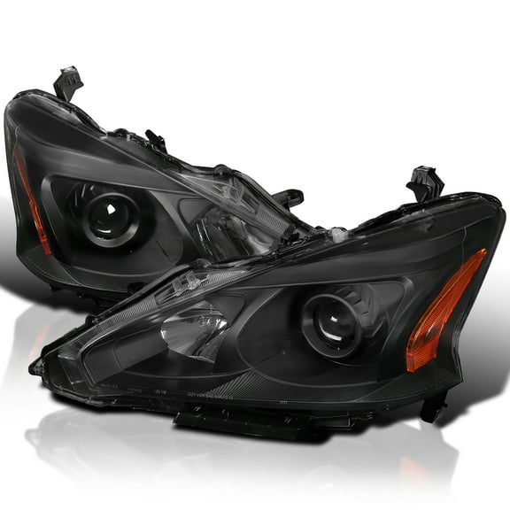 Spec-D Tuning Black Projector Headlights Compatible with 2013-2015 Nissan Altima Sedan, Left + Right Pair Headlamps Assembly