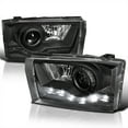 thumbnail image 1 of Spec-D Tuning Black Projector Headlights + R8 LED Compatible with 1999-2004 Ford F250 F350 F450 F550, 2000-2004 Ford Excursion, Left + Right Pair Headlamps Assembly, 1 of 7