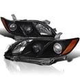 thumbnail image 1 of Spec-D Tuning Black Projector Headlights W/ Amber Reflector Compatible with 2007-2009 Toyota Camry, Left + Right Pair Headlamps Assembly, 1 of 7