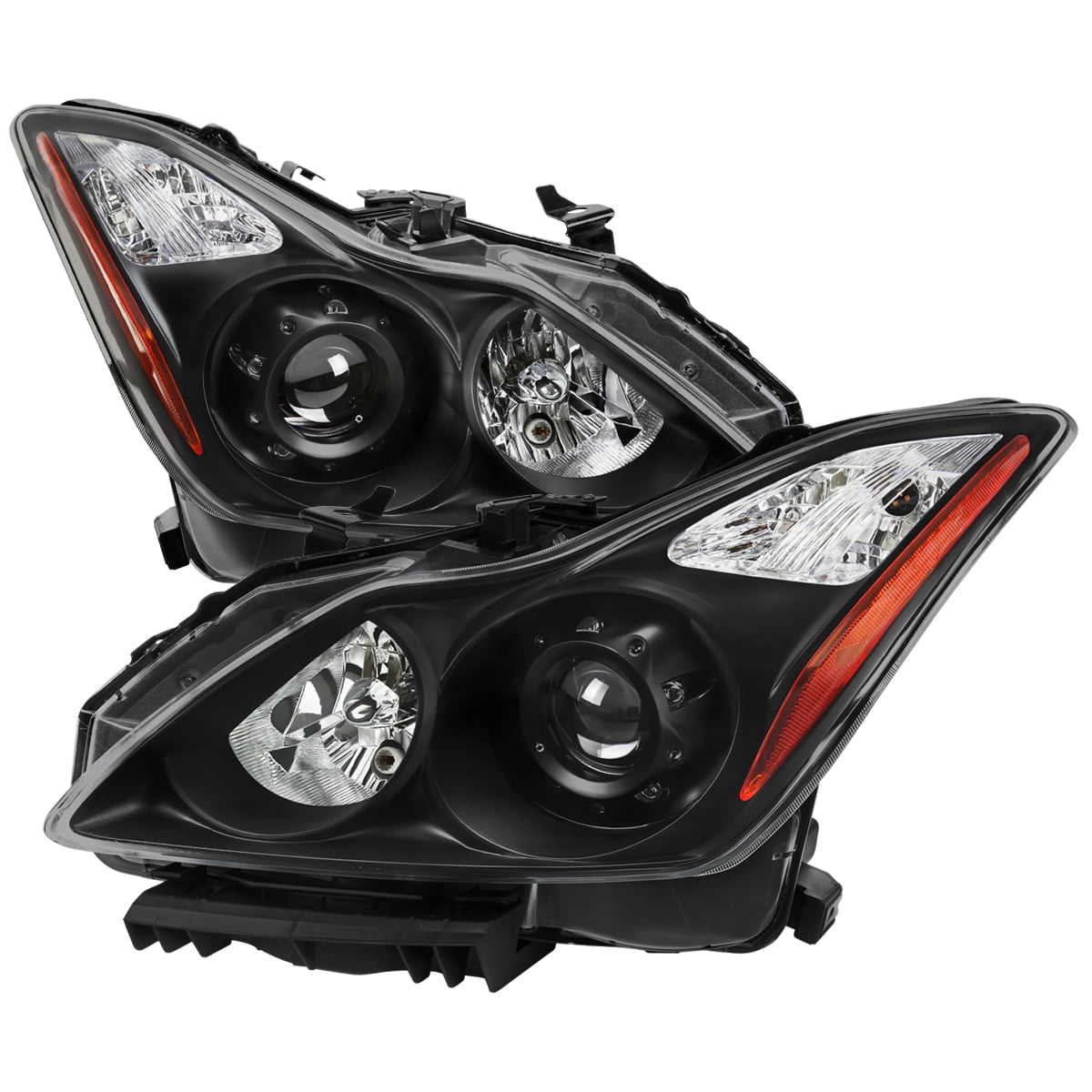 Chrome Projector Headlights Replacement Set For Infiniti G37 & Q60 (2008-2015) - Left & Right Pair, D2S Low Beam