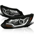 thumbnail image 1 of Spec-D Tuning Black Projector Headlights w/ LED Sequential Turn Signal Compatible with 2012-2014 Ford Focus, Fits Models Made in United States And Canada, Left + Right Pair Headlamps Assembly, 1 of 6