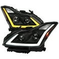 thumbnail image 1 of Spec-D Tuning Black Projector Headlights w/ LED Sequential Turn Signal and Startup Animation Compatible with 2008-2015 Infiniti G37, Q60 2DR Coupe, Left + Right Pair Headlamp Assembly, 1 of 6