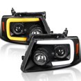 thumbnail image 1 of Spec-D Tuning Black Projector Headlights w/ Switchback Sequential Signal LED Tube Compatible with 2004-2008 Ford F150 2006-2008 Lincoln Mark LT, Left + Right Pair Headlamps Assembly, 1 of 5
