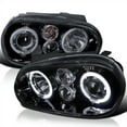 thumbnail image 1 of Spec-D Tuning Black Smoke Dual Halo Projector Headlights Compatible with 1999-2006 Volkswagen Golf, Golf GTI VW MK4 Left + Right Pair Headlamps Assembly, 1 of 7