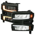 thumbnail image 1 of Spec-D Tuning Black Smoke Full LED Strip Headlights w/Switchback Sequential Turn Signals and Startup Animation Compatible with 2019-2021 Chevy Silverado 1500, 2022 Chevy Silverado 1500  LTD, 1 of 7