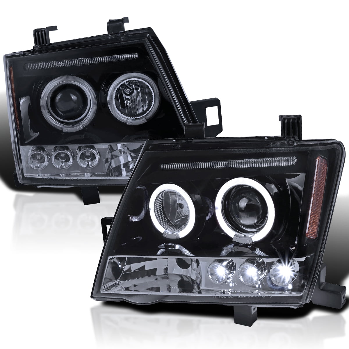 Spec D Tuning Black Smoke Halo Projector Headlights Compatible With