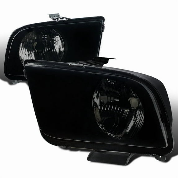 Spec-D Tuning Black Smoke Headlights Compatible with 2005-2009 Ford Mustang , Left + Right Pair Headlamps Assembly