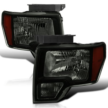 Spec-D Tuning Black Smoke Headlights Compatible with 2009-2014 Ford F-150, Left + Right Pair Headlamps Assembly