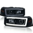 thumbnail image 1 of Spec-D Tuning Black Smoke LED Light Tube Projector Headlight Compatible with 1999-2006 GMC Sierra Yukon XL 1500/2500/3500, Left + Right Pair Headlamps Assembly, 1 of 6