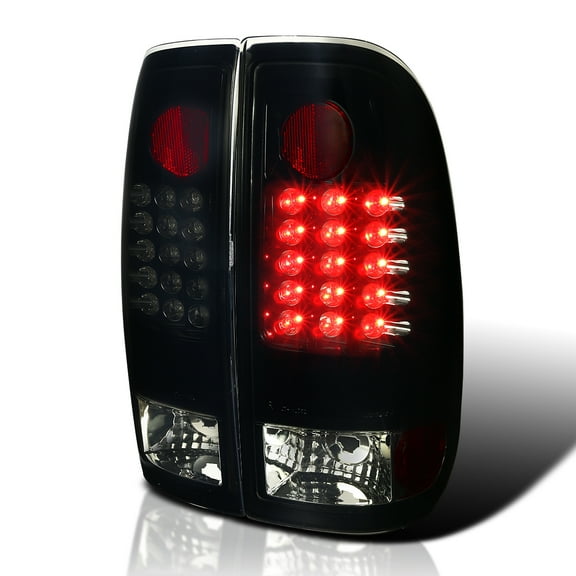 Spec-D Tuning Black Smoke LED Tail Lights Compatible with 2008-2016 Ford SuperDuty F250 F350 F450 F550, Left + Right Pair Assembly