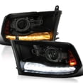 thumbnail image 1 of Spec-D Tuning Black Smoke Projector Headlights + Sequential Switchback LED Signal Strip Compatible with 2009-18 Dodge RAM 1500/2500/3500, 2019-24 Dodge RAM 1500  Left + Right Pair Headlamps Assembly, 1 of 5