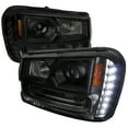 thumbnail image 1 of Spec-D Tuning Black Smoke Projector Headlights w/ LED Compatible with 2002-2009 Chevy Trailblazer, Left + Right Pair Headlamps Assembly, 1 of 7