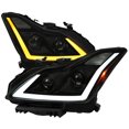thumbnail image 1 of Spec-D Tuning Black Smoke Projector Headlights w/ LED Sequential Turn Signal and Startup Animation Compatible with 2008-2015 Infiniti G37, Q60 2DR Coupe, Left + Right Pair Headlamp Assembly, 1 of 6